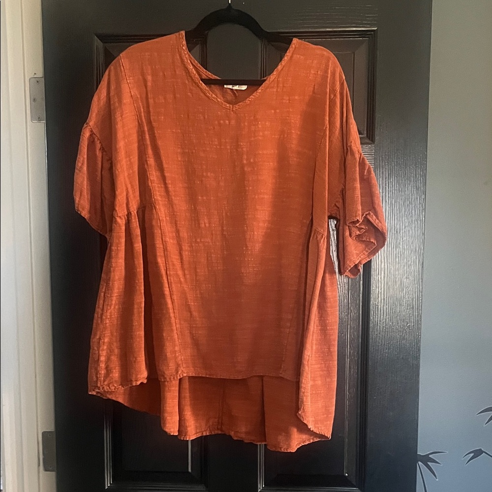 Easel Burnt Orange Blouse